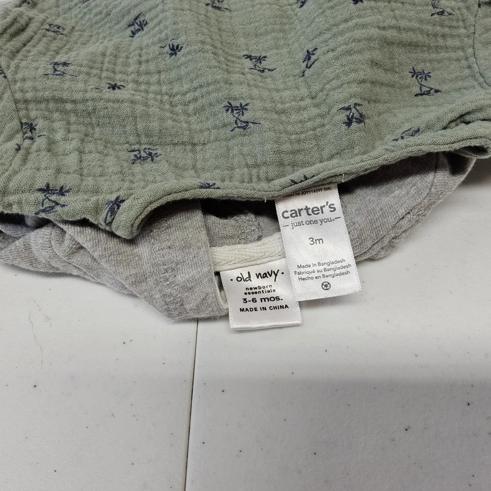 Carter's Old Navy Baby Boy Clothes Bundle 3 Months Hoodie Gauze 5pc